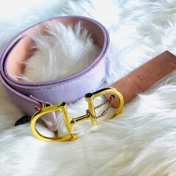 🇨🇦 Brave Leather Collection - lavendar horsebit with gold buckle - Picture 5 of 16
